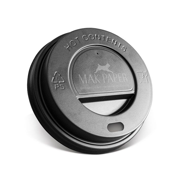 sip lid for paper cup 62mm (for 4oz) ps, black_