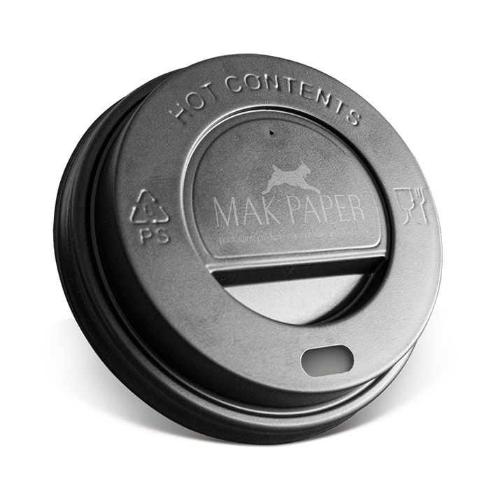 sip lid for paper cup 80mm (for 8b oz ) ps black