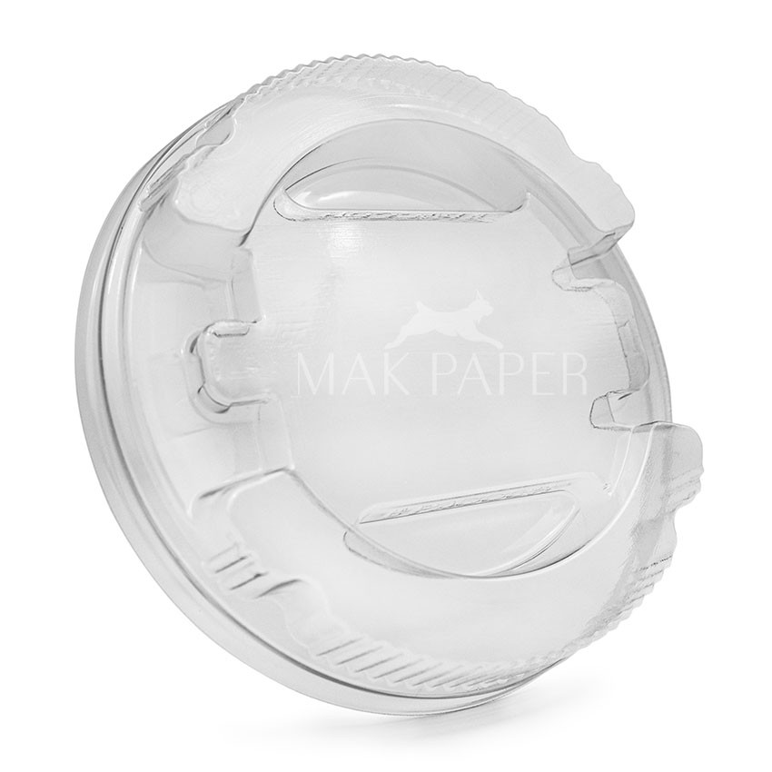 mak paper half dome lid with spoon insert Ø95mm pet transparent